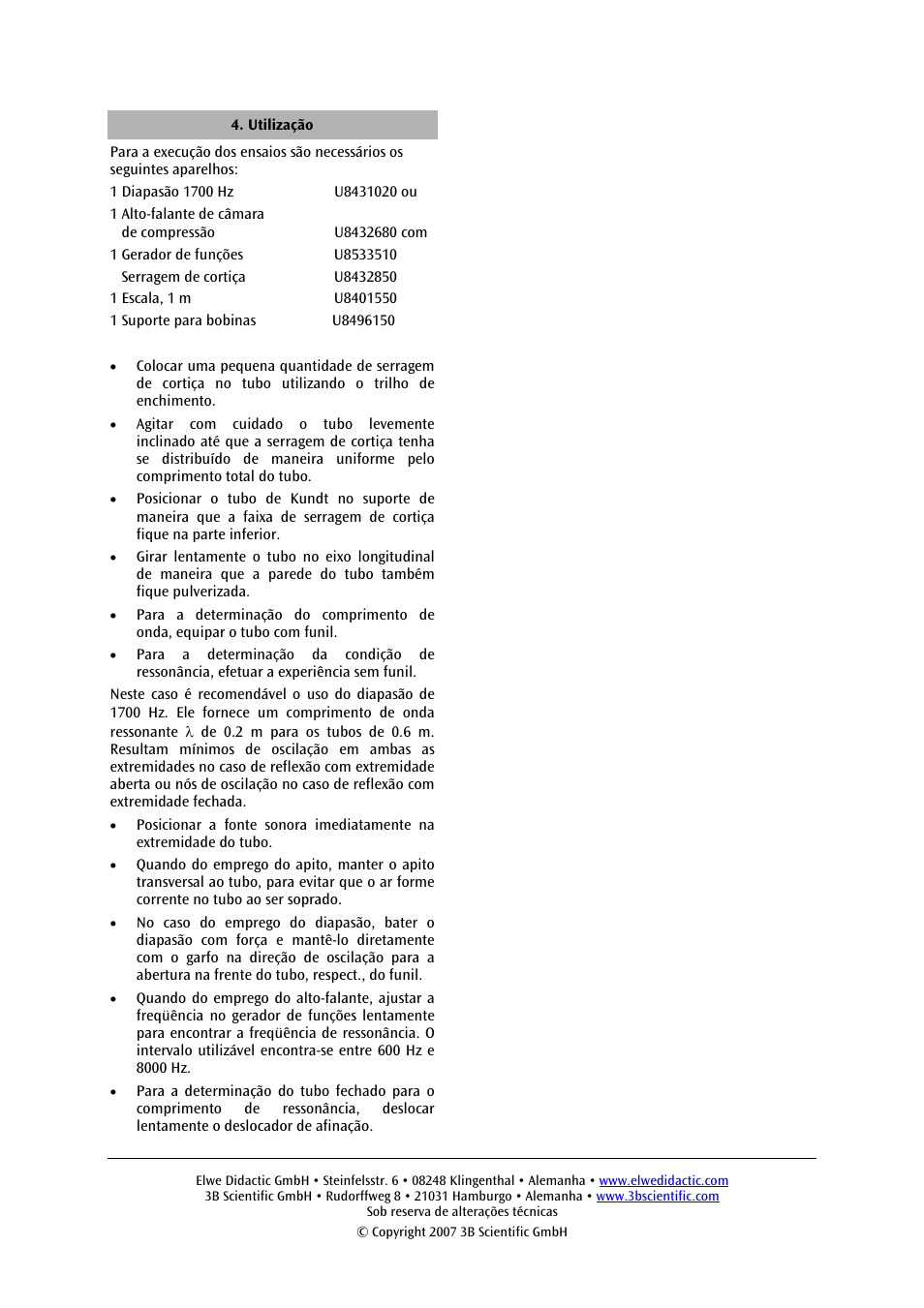3B Scientific Kundts Tube User Manual | Page 12 / 12