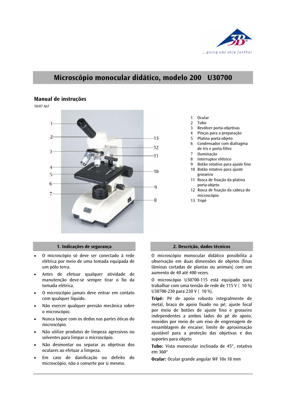 3b scientific, Physics | 3B Scientific Monocular Course Microscope Model 200, 230 V 50__60Hz User Manual | Page 11 / 12