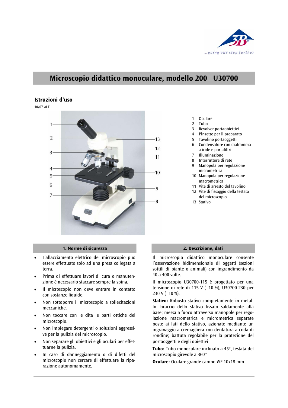 3b scientific, Physics | 3B Scientific Monocular Course Microscope Model 200, 230 V 50__60Hz User Manual | Page 7 / 12