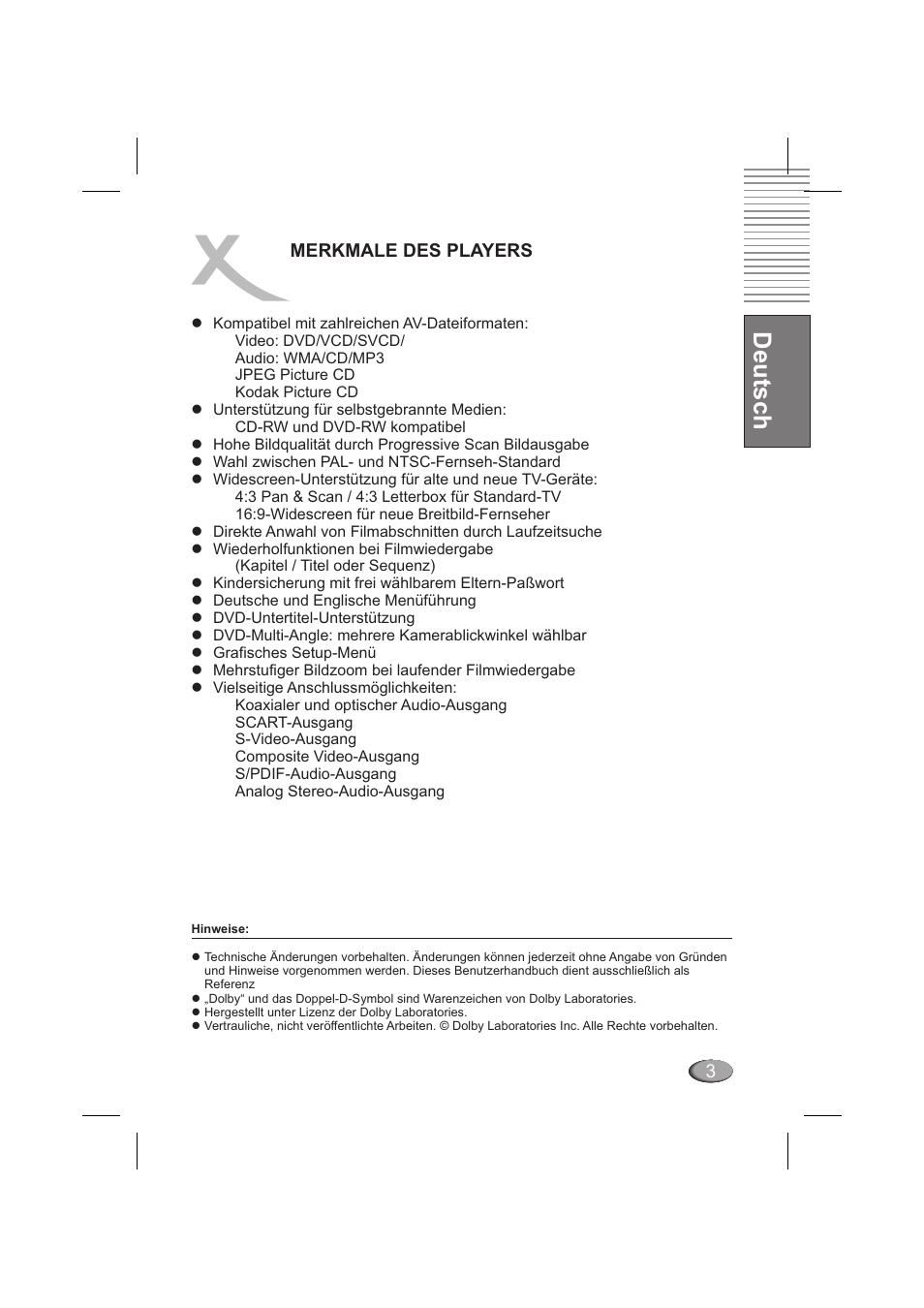 Deutsch | Xoro HSD 202 P User Manual | Page 5 / 92