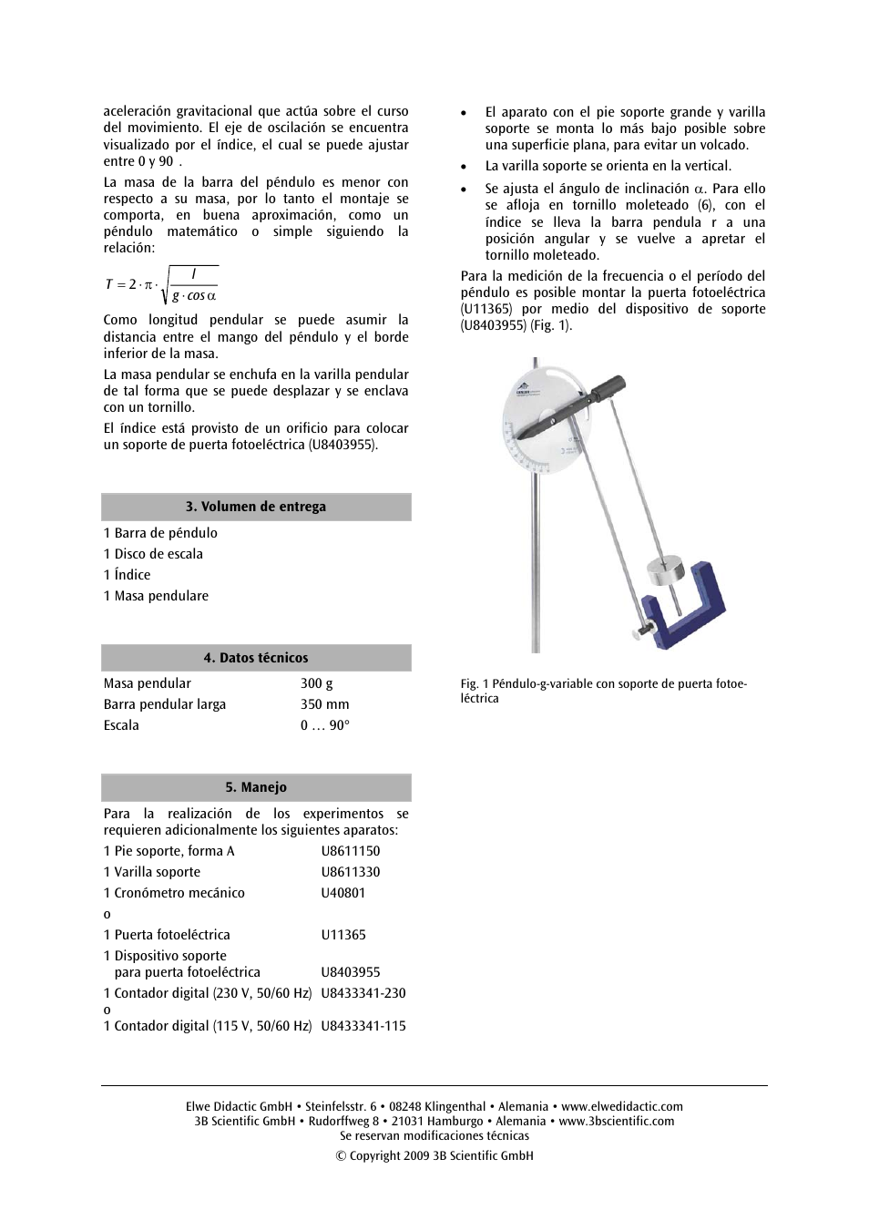 3B Scientific Variable g Pendulum User Manual | Page 10 / 12