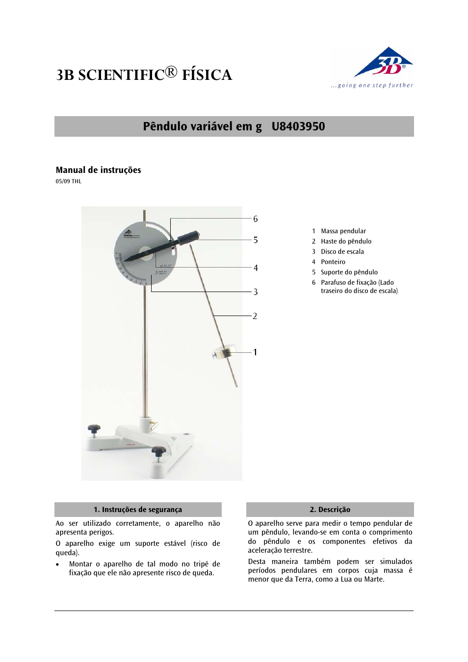 3b scientific® física | 3B Scientific Variable g Pendulum User Manual | Page 11 / 12