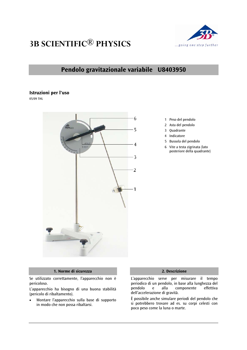 3b scientific® physics | 3B Scientific Variable g Pendulum User Manual | Page 7 / 12