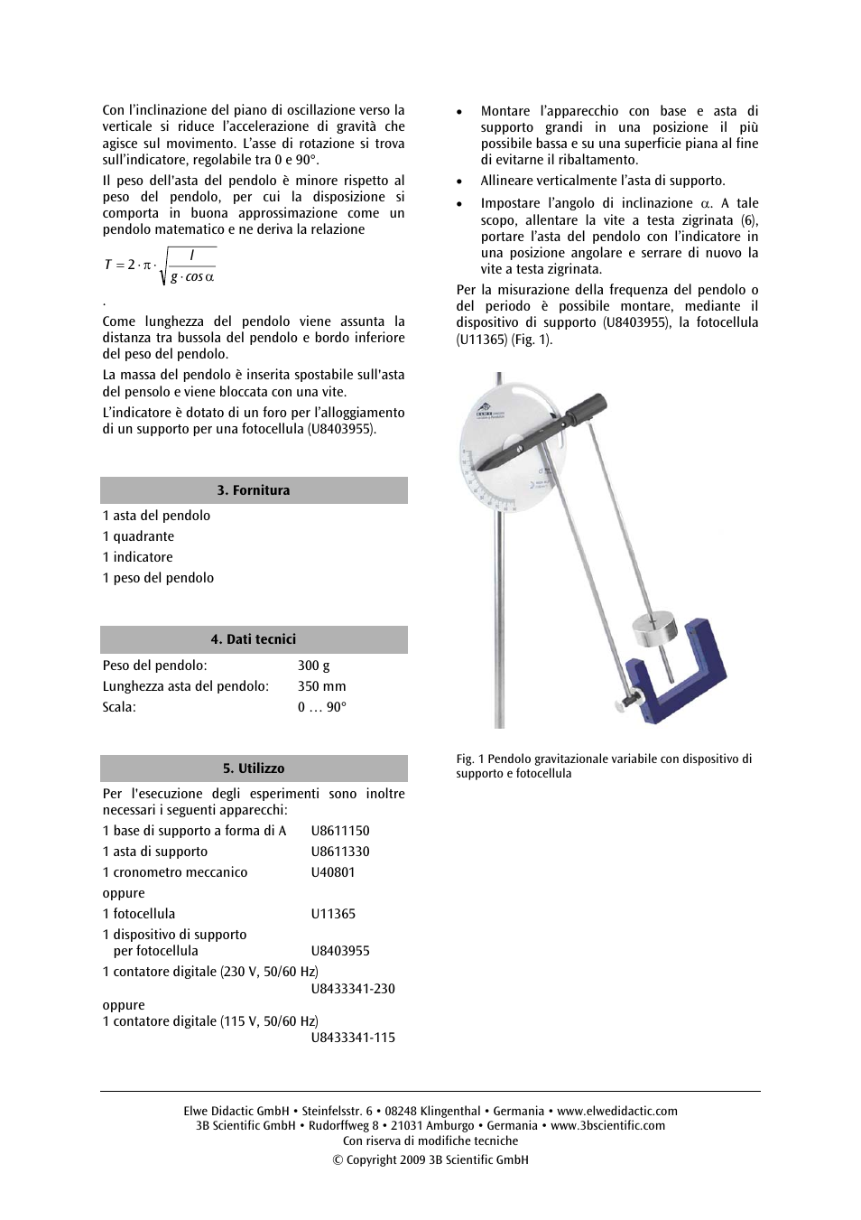 3B Scientific Variable g Pendulum User Manual | Page 8 / 12