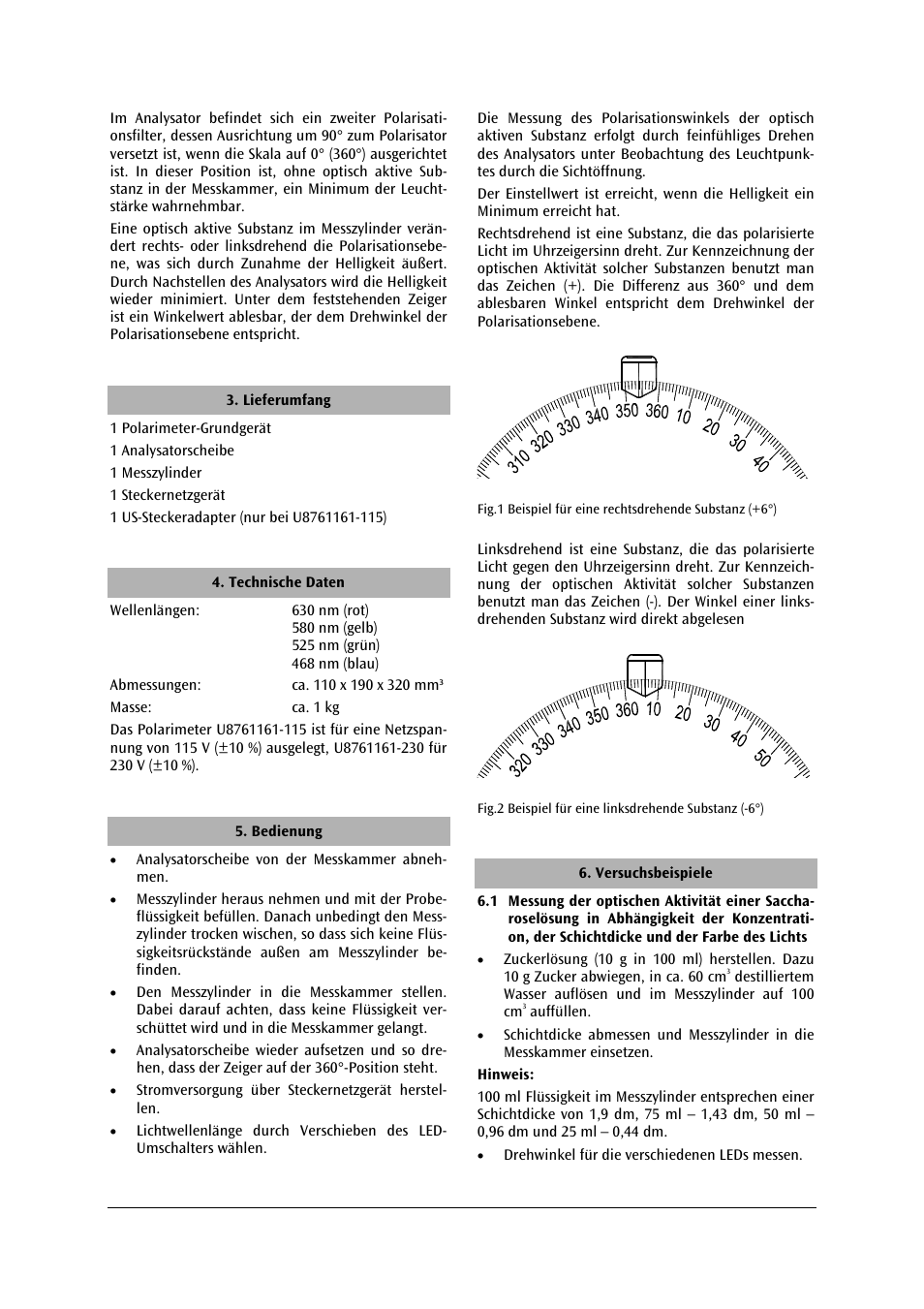 3B Scientific Polarimeter with 4 LEDs (115 V, 50__60 Hz) User Manual | Page 2 / 24