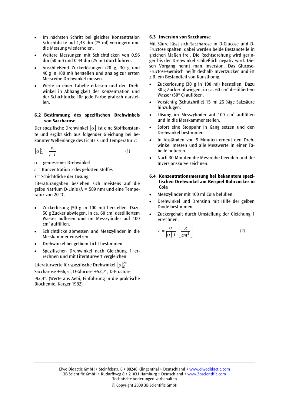 3B Scientific Polarimeter with 4 LEDs (115 V, 50__60 Hz) User Manual | Page 3 / 24