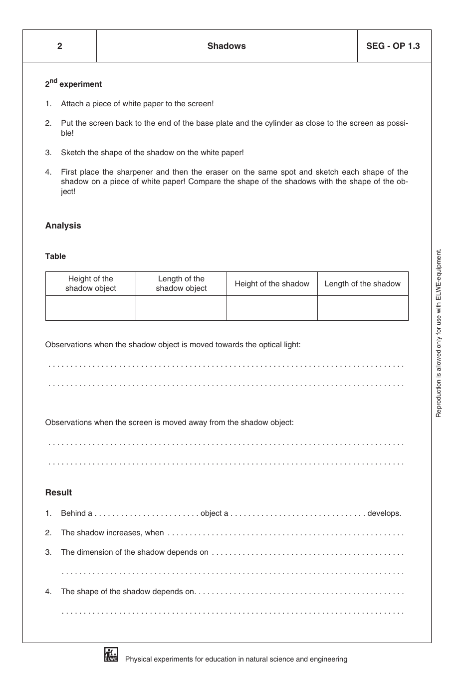 3B Scientific SEK Optics User Manual | Page 10 / 84