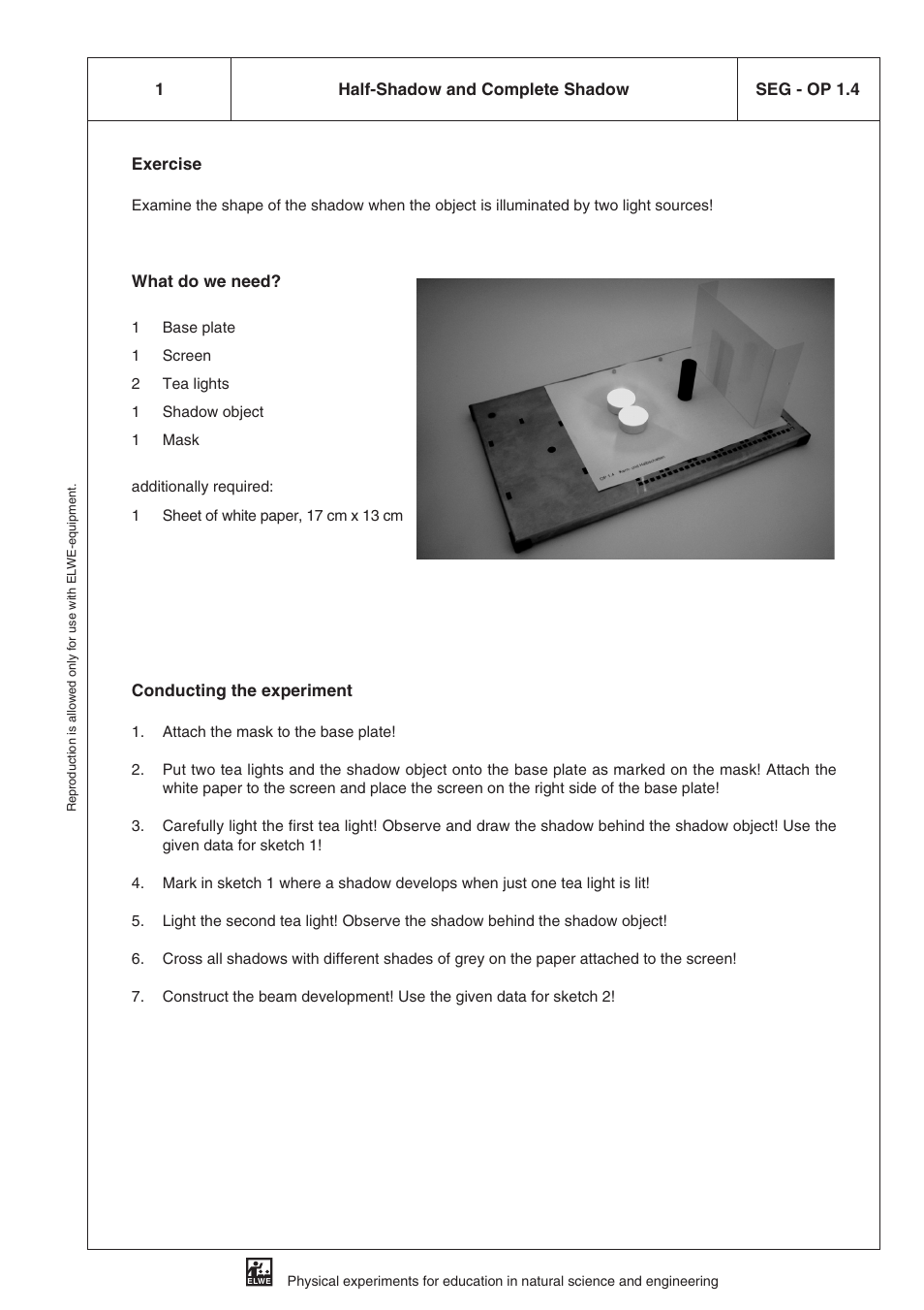 Seg - op 1.4 half-shadow and complete shadow | 3B Scientific SEK Optics User Manual | Page 11 / 84