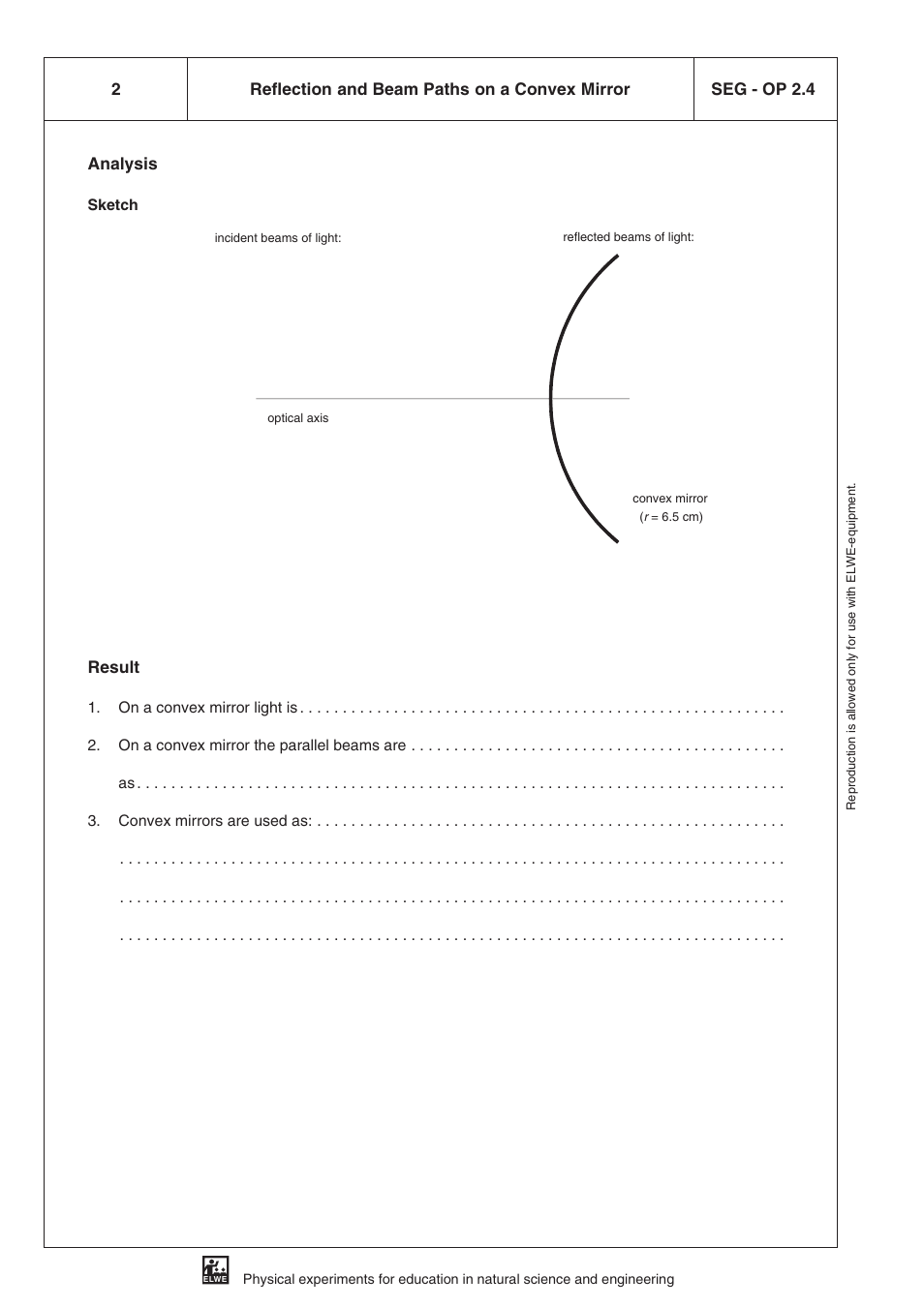 Analysis, Result | 3B Scientific SEK Optics User Manual | Page 22 / 84