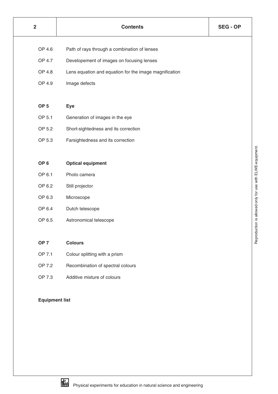 3B Scientific SEK Optics User Manual | Page 4 / 84