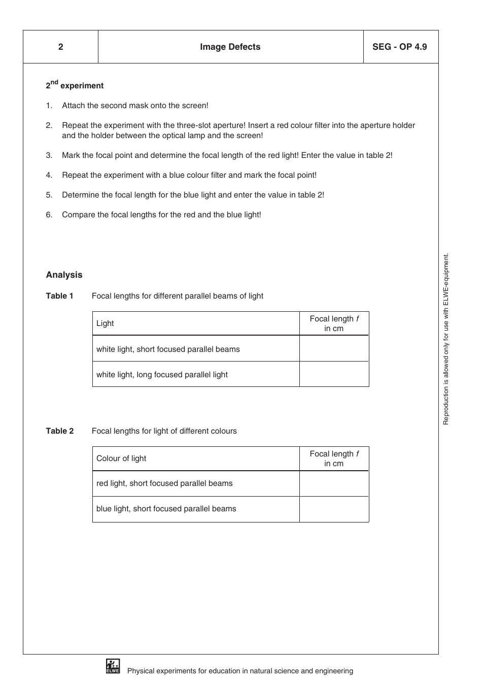3B Scientific SEK Optics User Manual | Page 58 / 84