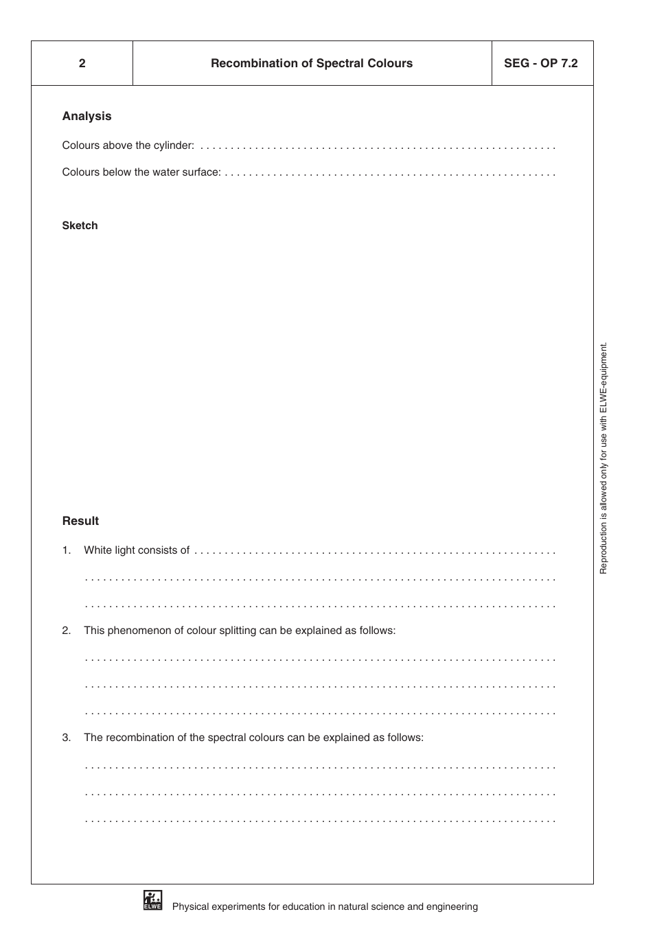 Analysis, Result, 2seg - op 7.2 recombination of spectral colours | 3B Scientific SEK Optics User Manual | Page 80 / 84