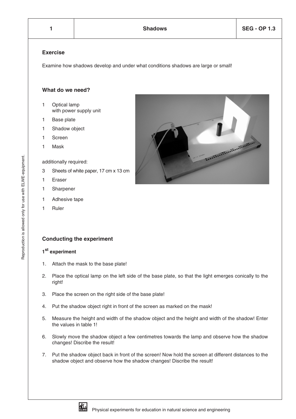 Seg - op 1.3 shadows | 3B Scientific SEK Optics User Manual | Page 9 / 84