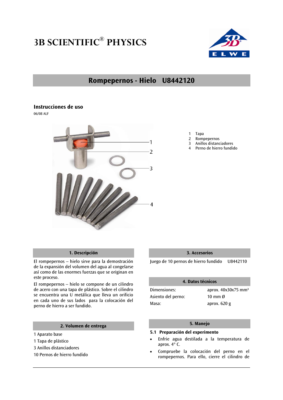 3b scientific, Physics | 3B Scientific Ice Bomb User Manual | Page 9 / 12