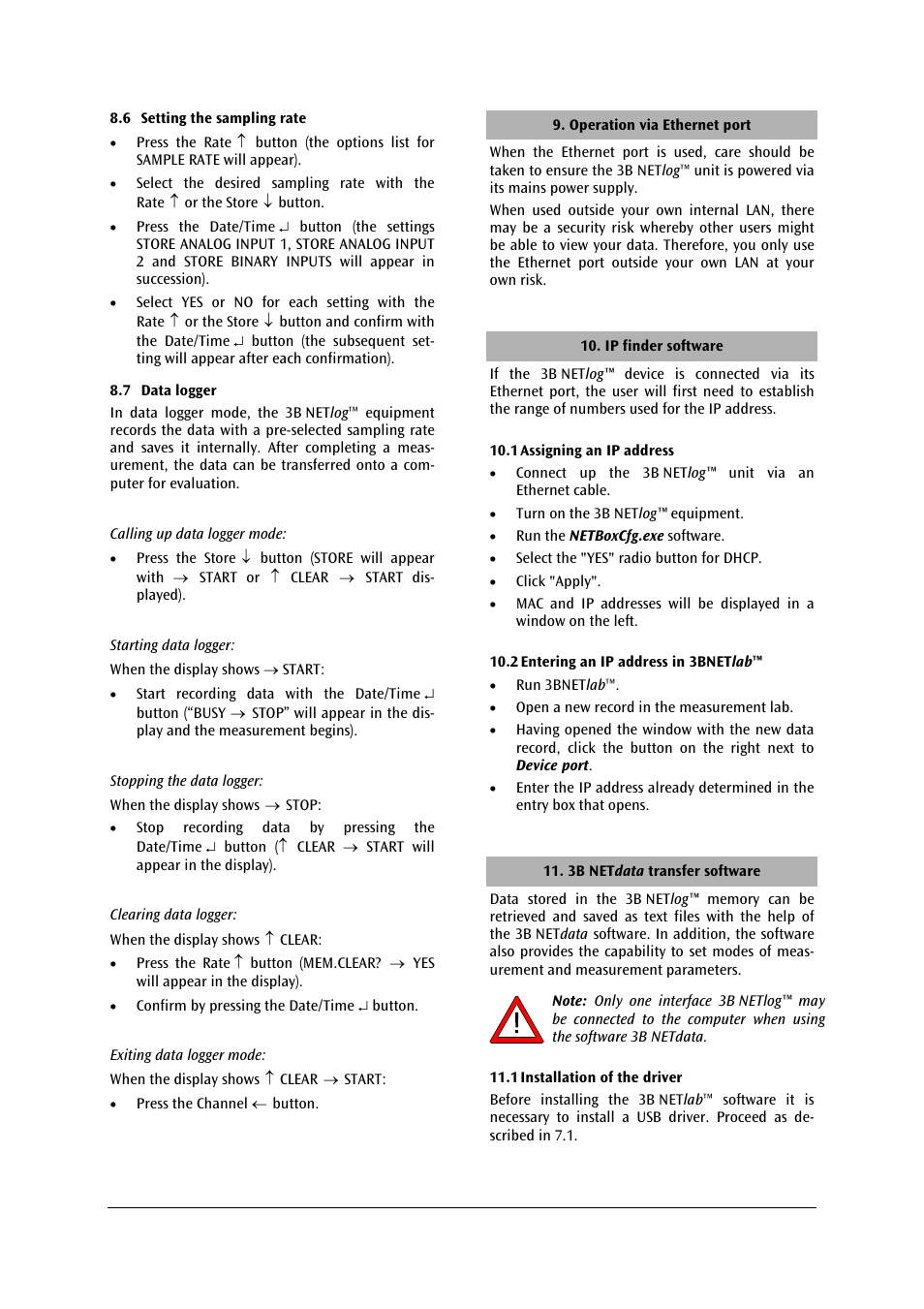 3B Scientific 3B NETlog™ with Ethernet Port (230 V, 50__60 Hz) User Manual | Page 14 / 60