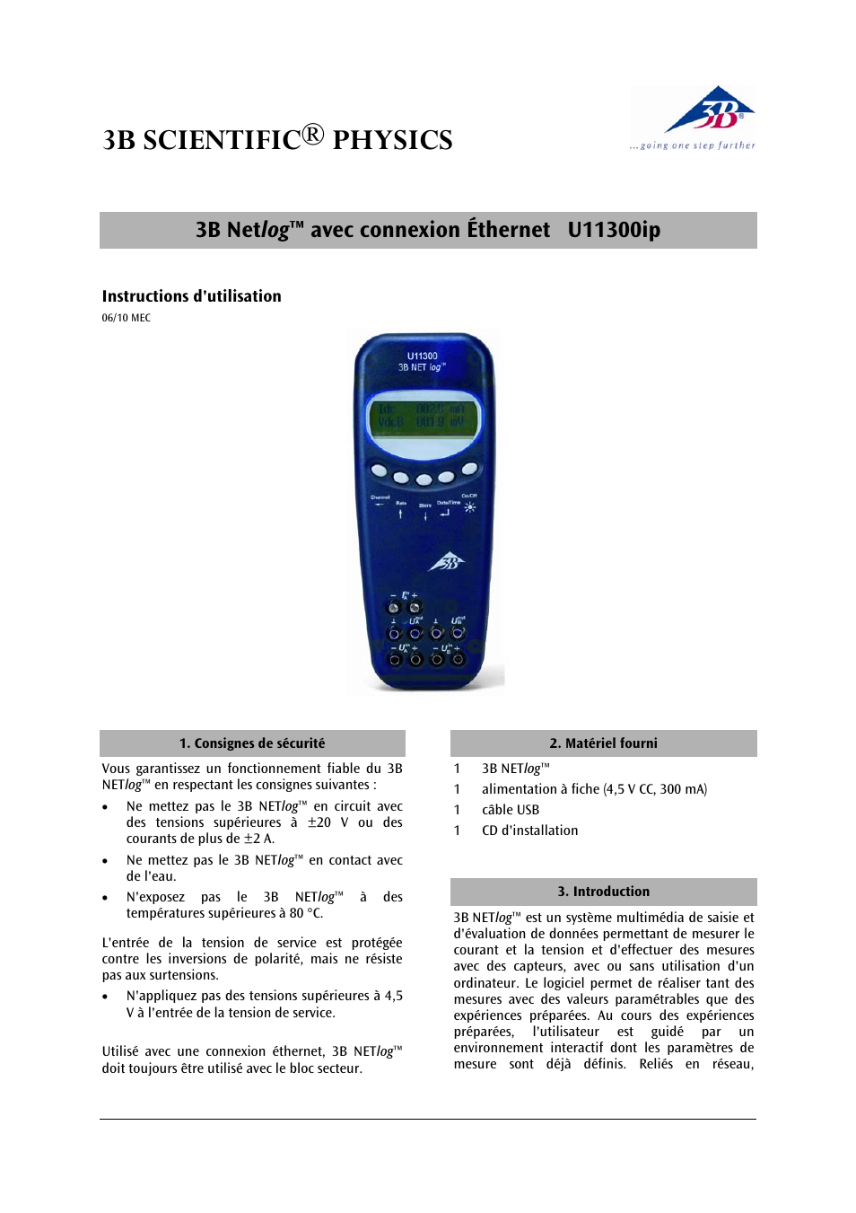 3b scientific® physics | 3B Scientific 3B NETlog™ with Ethernet Port (230 V, 50__60 Hz) User Manual | Page 17 / 60