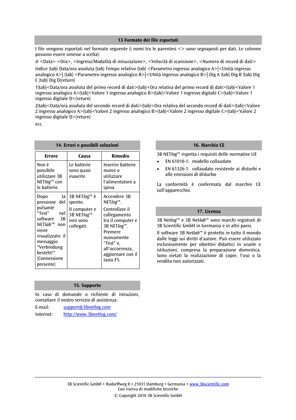 3B Scientific 3B NETlog™ with Ethernet Port (230 V, 50__60 Hz) User Manual | Page 32 / 60