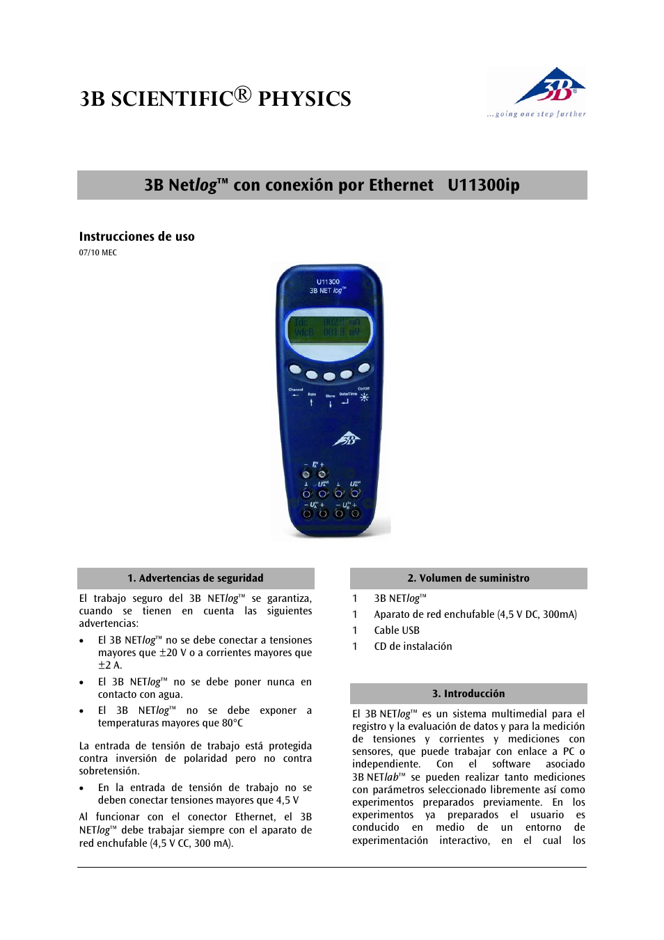 3b scientific® physics | 3B Scientific 3B NETlog™ with Ethernet Port (230 V, 50__60 Hz) User Manual | Page 33 / 60