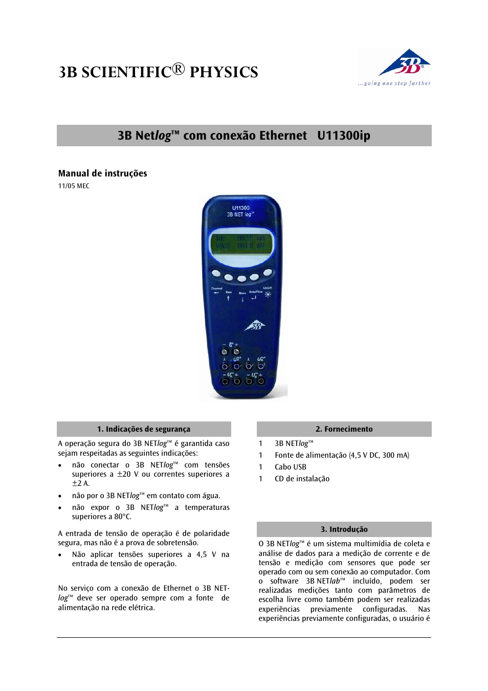 3b scientific® physics | 3B Scientific 3B NETlog™ with Ethernet Port (230 V, 50__60 Hz) User Manual | Page 43 / 60
