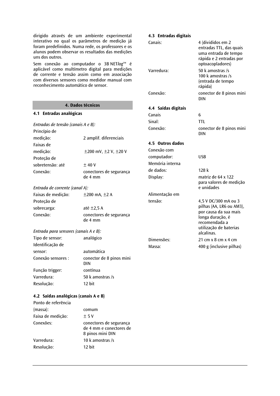 3B Scientific 3B NETlog™ with Ethernet Port (230 V, 50__60 Hz) User Manual | Page 44 / 60