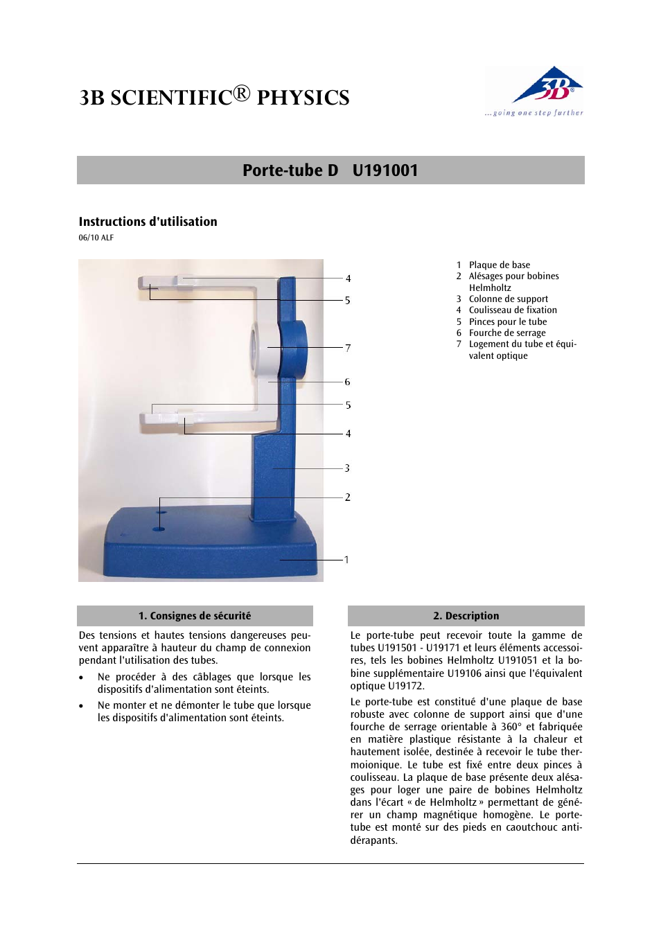 3b scientific® physics | 3B Scientific Teltron Tube Holder D User Manual | Page 5 / 12