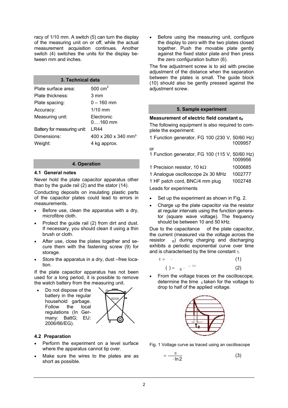 3B Scientific Plate Capacitor D User Manual | Page 2 / 4