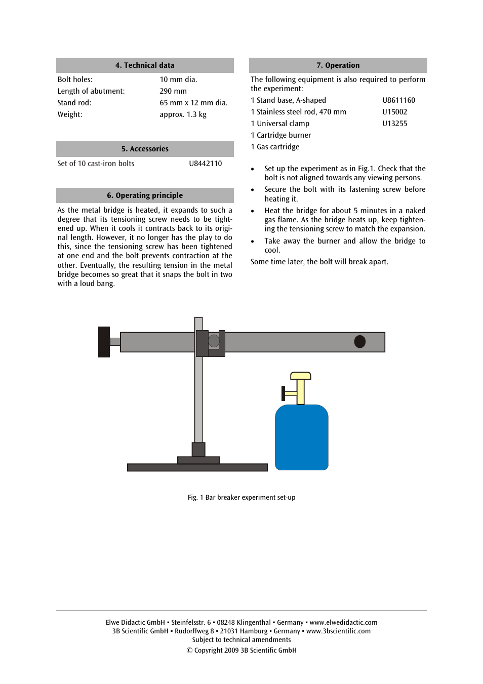 3B Scientific Tyndall's Bar Breaker User Manual | Page 4 / 12