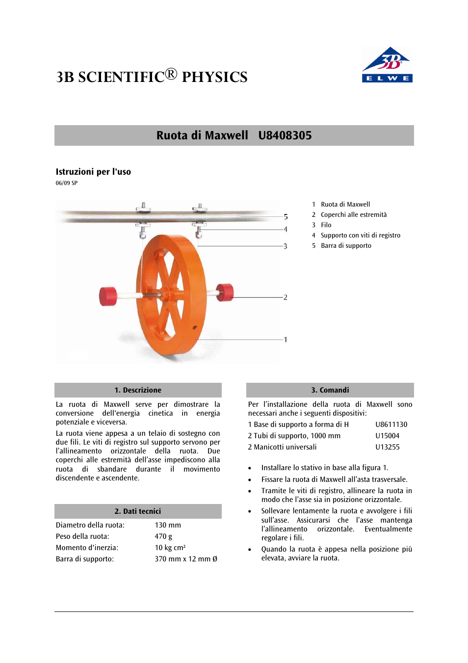 3b scientific® physics | 3B Scientific Maxwell‘s Wheel User Manual | Page 7 / 12