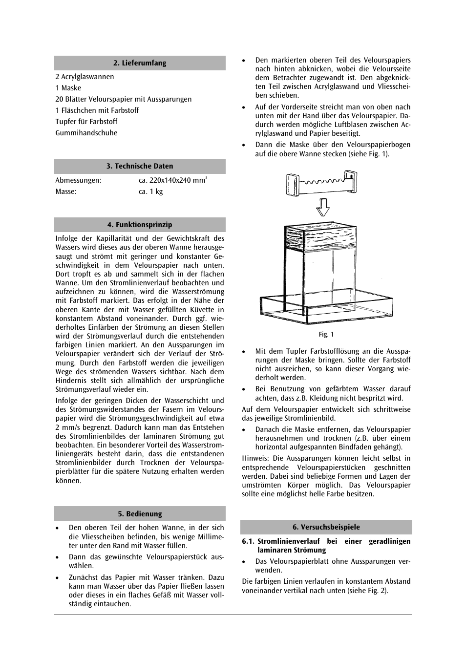 3B Scientific Laminar Flow Apparatus User Manual | Page 2 / 24