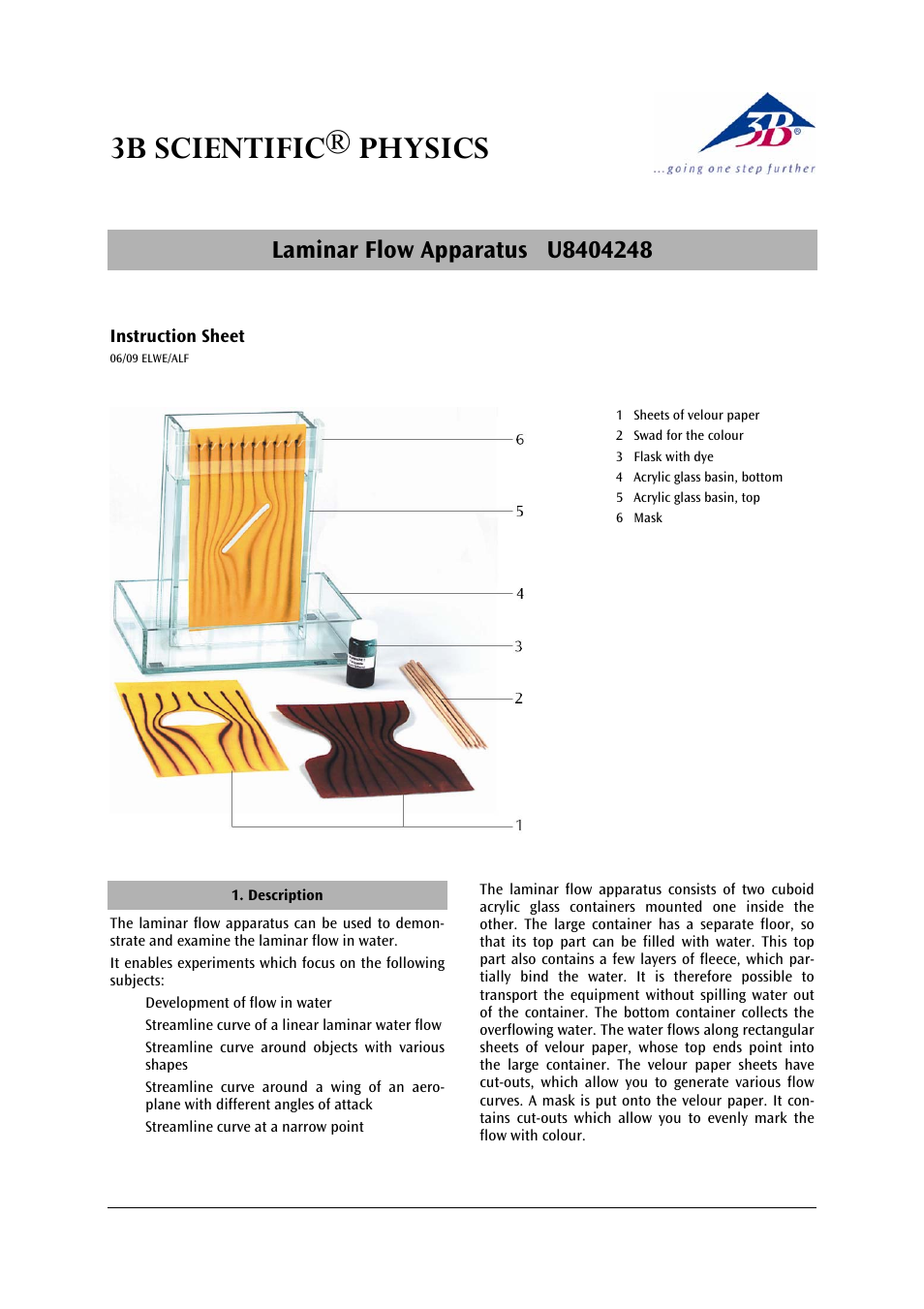 3b scientific® physics | 3B Scientific Laminar Flow Apparatus User Manual | Page 5 / 24