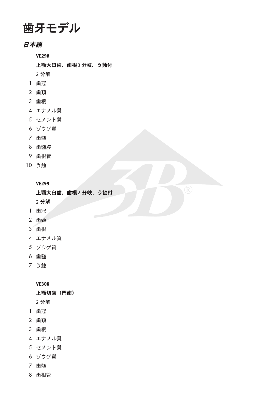 3B Scientific Upper Incisor, 2 part User Manual | Page 12 / 16