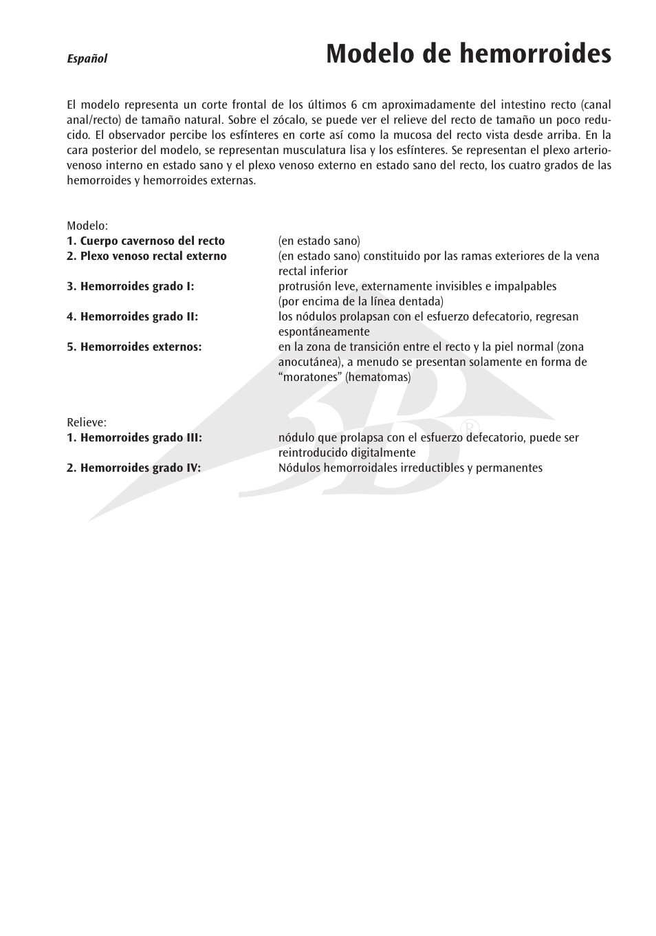 Modelo de hemorroides | 3B Scientific Hemorrhoid Model User Manual | Page 5 / 12