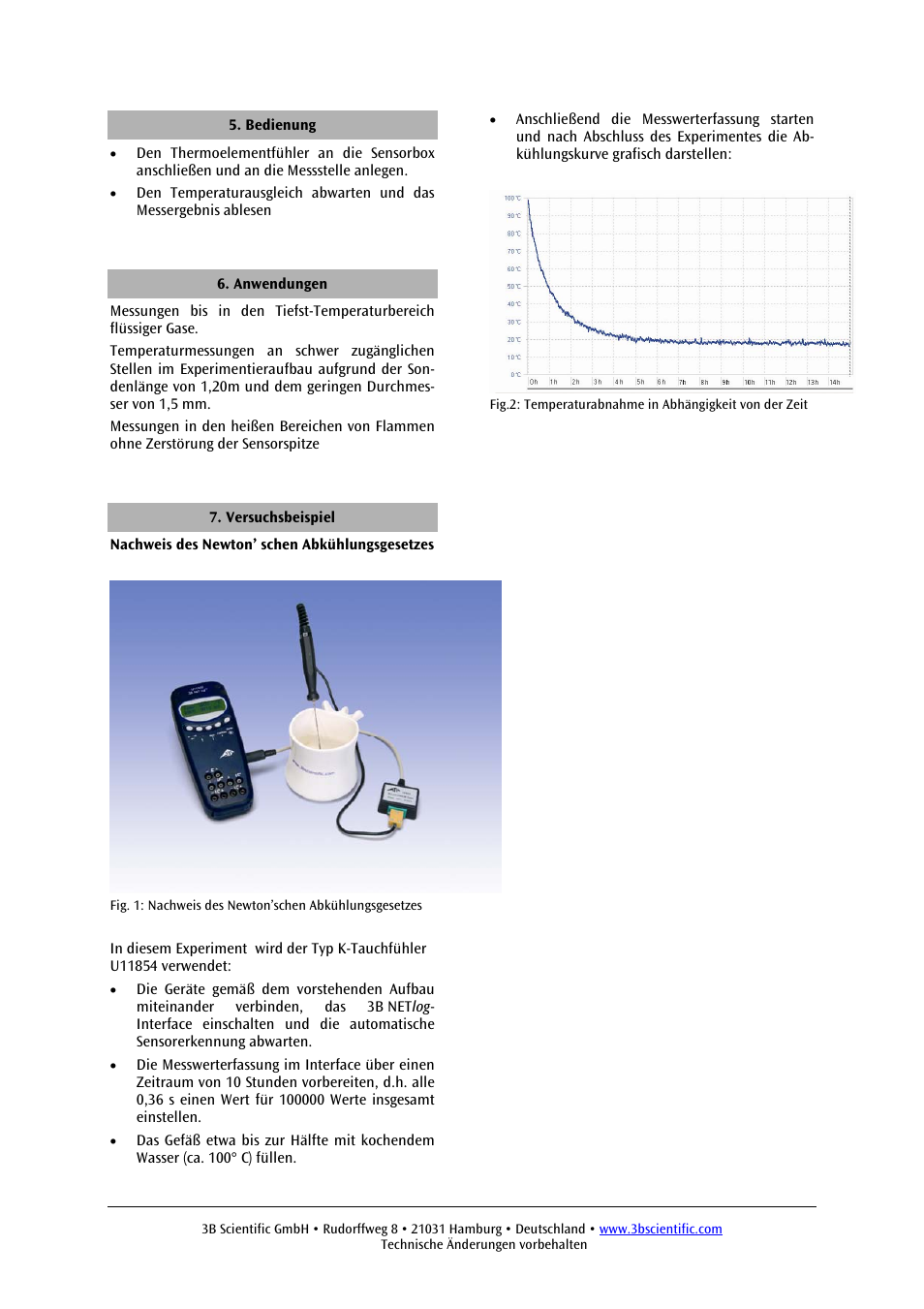 3B Scientific Temperature Sensor, TC – K User Manual | Page 2 / 12