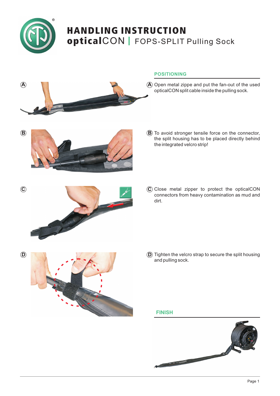 Neutrik FOPS-SPLIT Pulling Sock User Manual | 2 pages