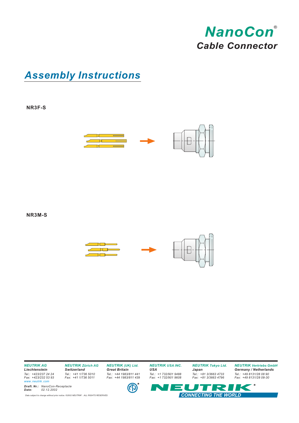 Neutrik NR3M-S User Manual | 1 page