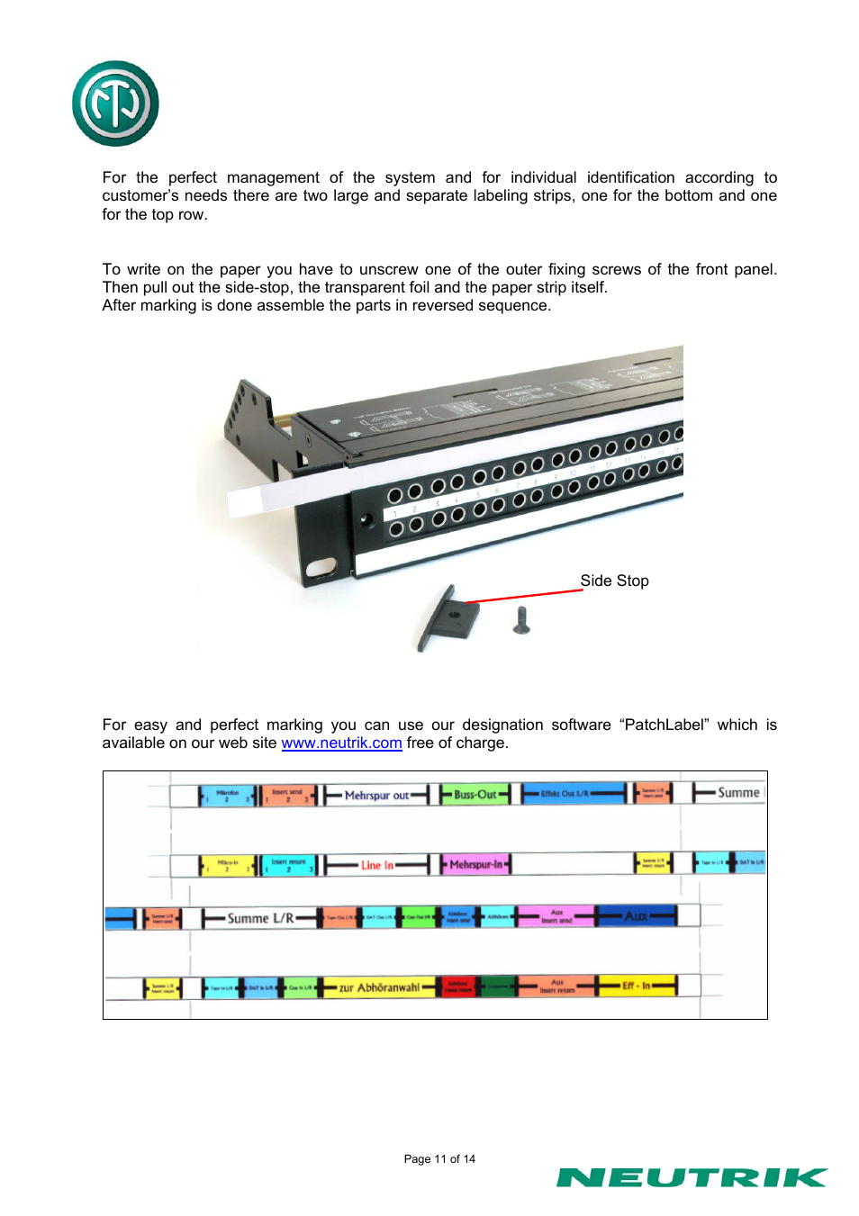 Neutrik NPPA-TT-SD50 User Manual | Page 11 / 14