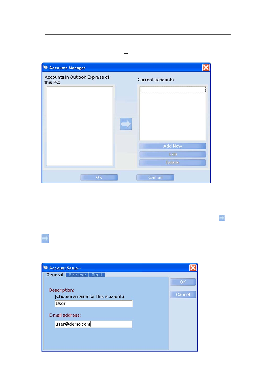 E-mail account setup | ADATA Nobility FP2 User Manual | Page 22 / 45
