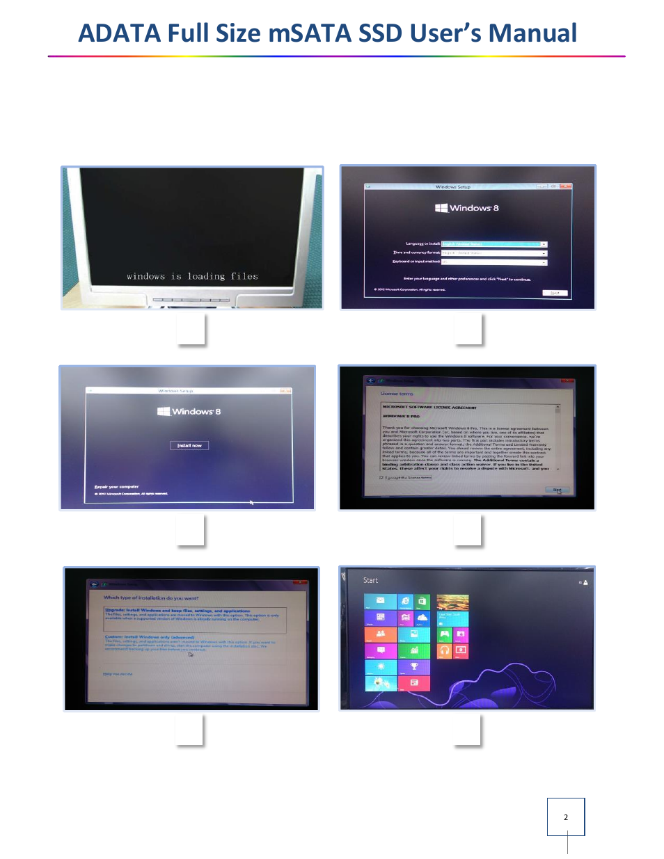 Adata full size msata ssd user’s manual | ADATA SP300 User Manual | Page 2 / 6