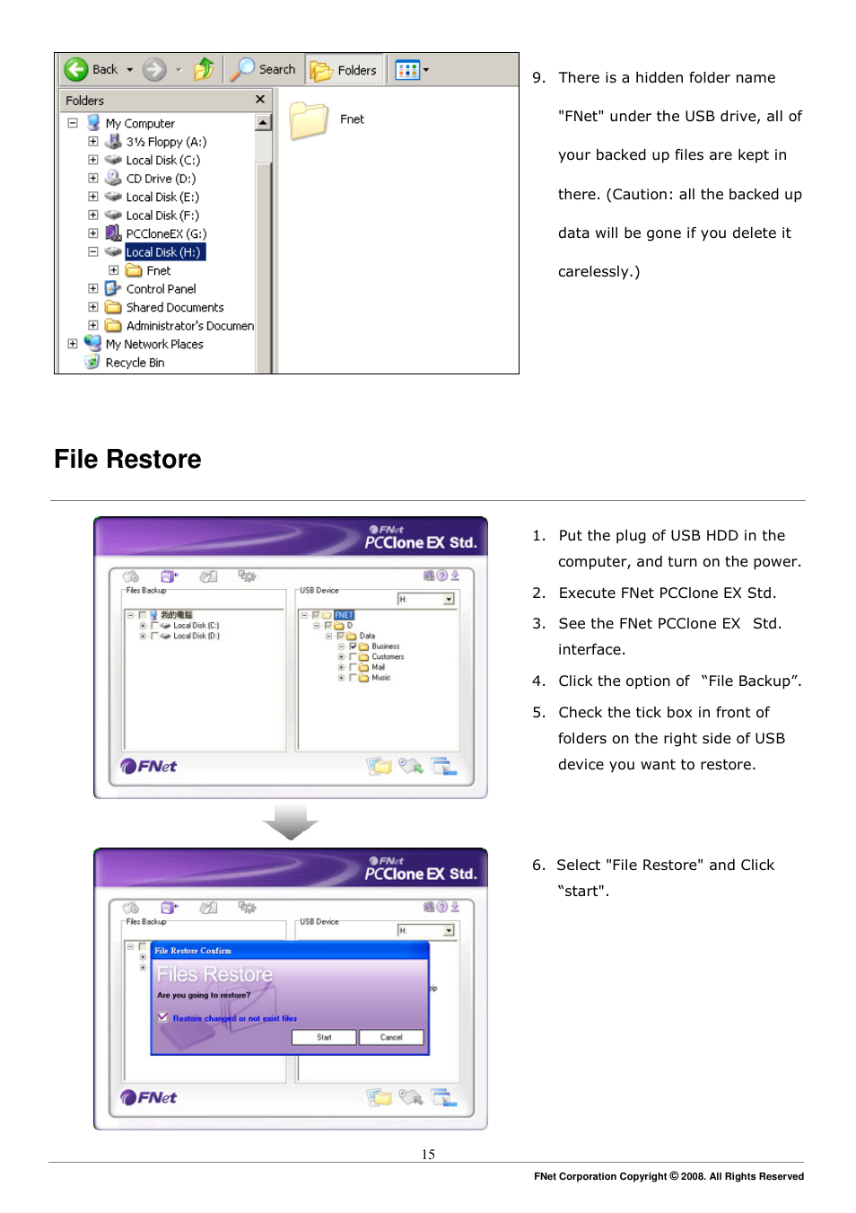 File restore | ADATA Elite NH03 User Manual | Page 15 / 27