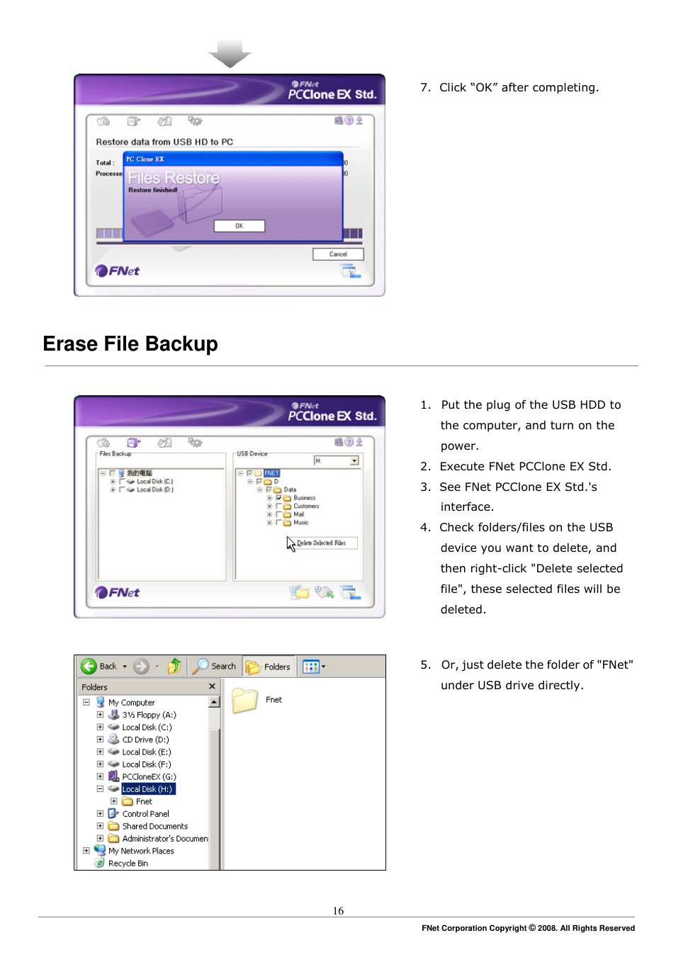 Erase file backup | ADATA Elite NH03 User Manual | Page 16 / 27