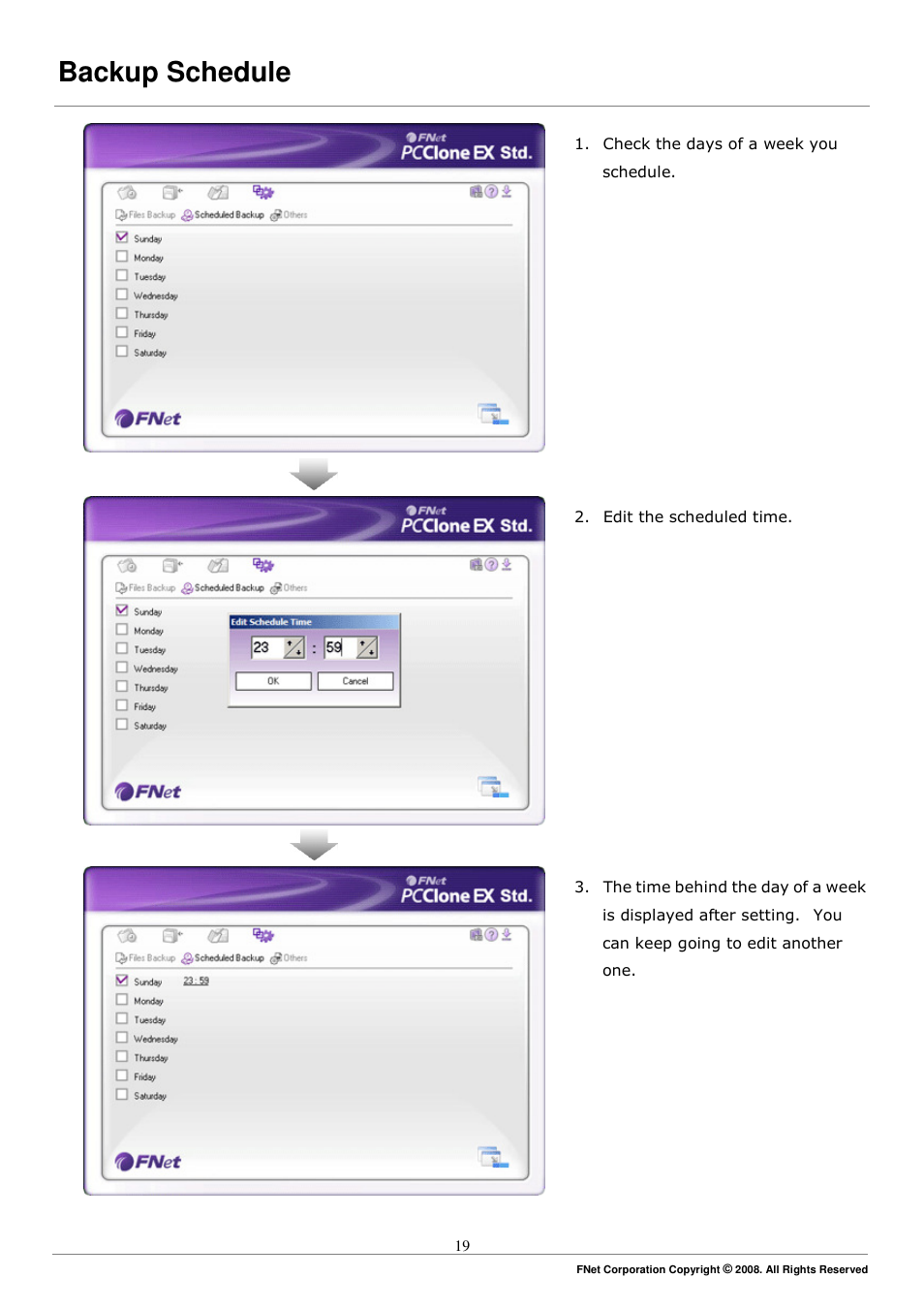 Backup schedule | ADATA Elite NH03 User Manual | Page 19 / 27