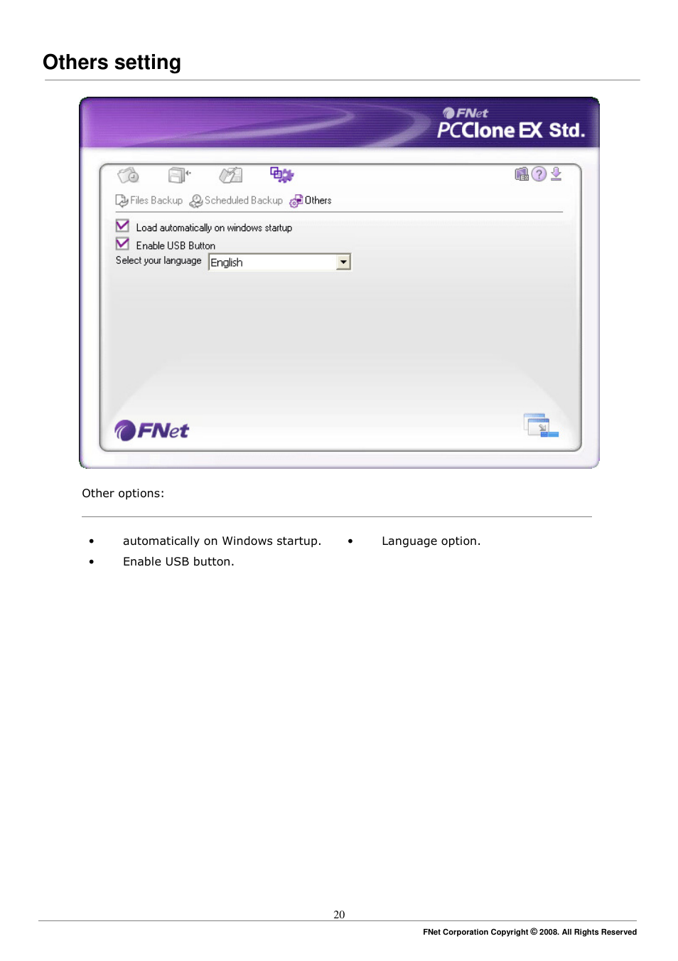 Others setting | ADATA Elite NH03 User Manual | Page 20 / 27
