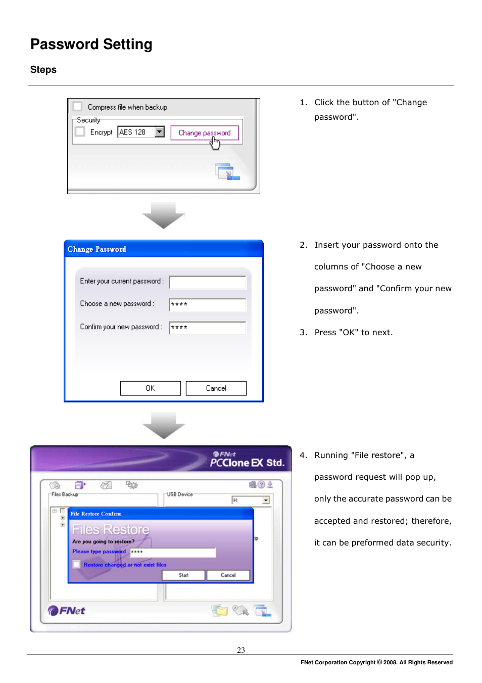 Password setting | ADATA Elite NH03 User Manual | Page 23 / 27