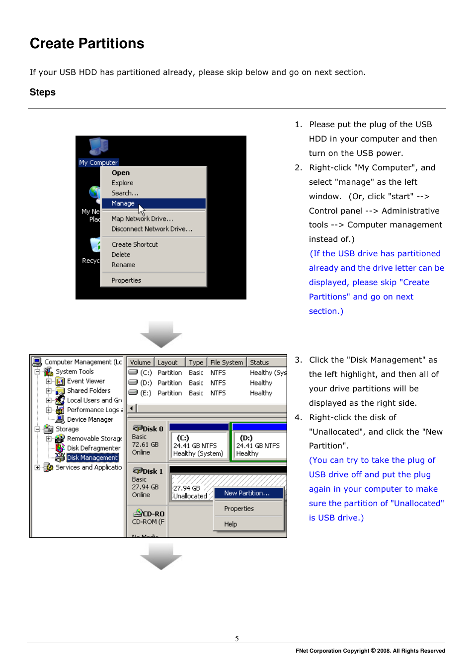 Create partitions | ADATA Elite NH03 User Manual | Page 5 / 27