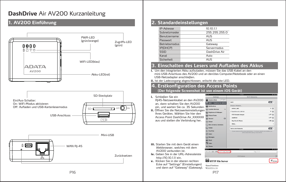 Dashdrive air av200 kurzanleitung, Av200 einführung | ADATA DashDrive Air AV200 User Manual | Page 10 / 30