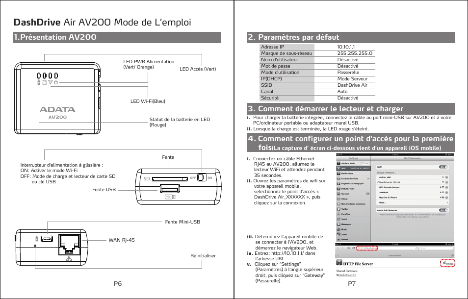Dashdrive air av200 mode de l’emploi, Présentation av200 | ADATA DashDrive Air AV200 User Manual | Page 5 / 30