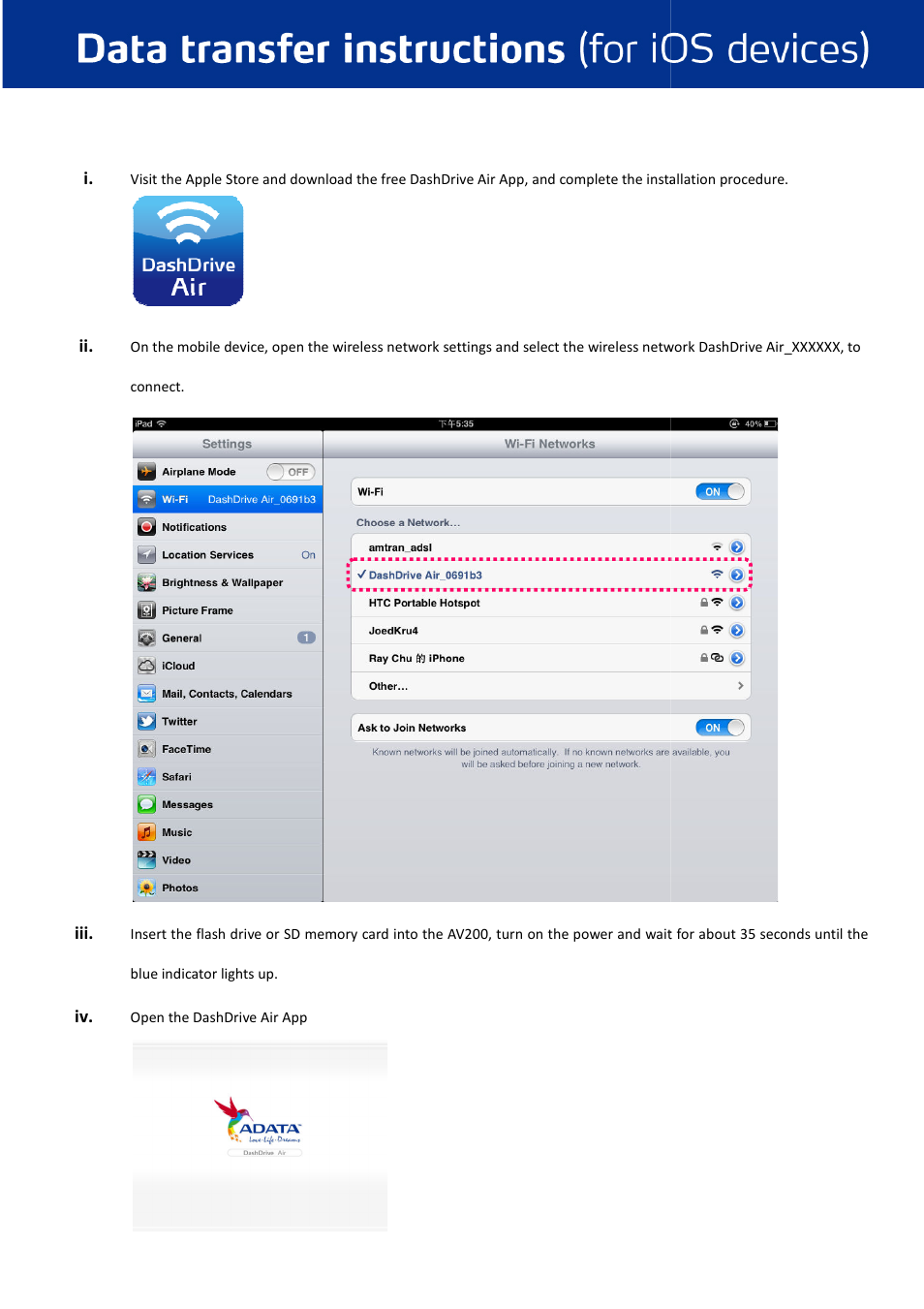 ADATA DashDrive Air AV200 User Manual | 8 pages