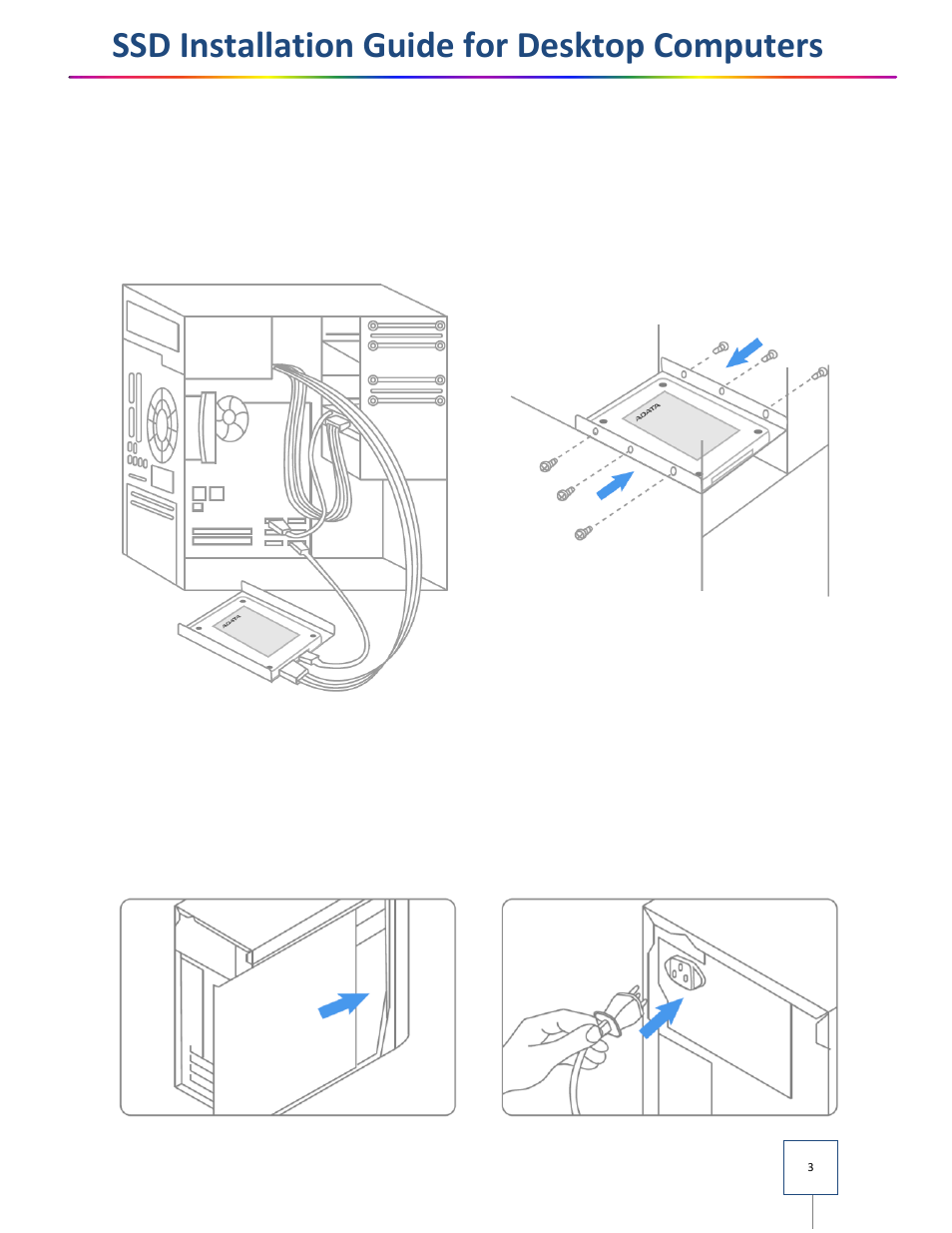 Ssd installation guide for desktop computers | ADATA SP800 User Manual | Page 3 / 5