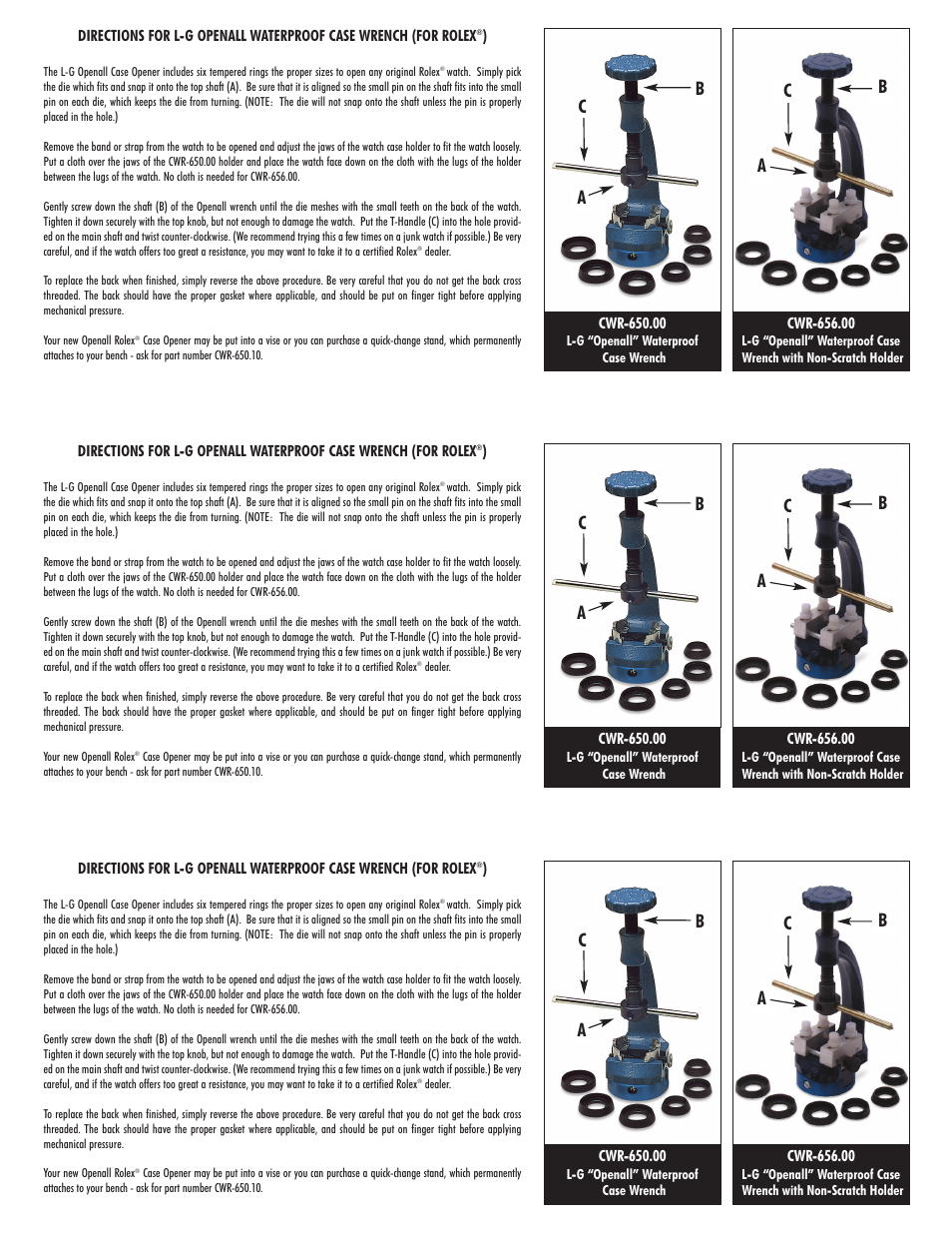 Eurotool CWR-656.00 L-G Openall Waterproof Case Wrench User Manual | 1 page