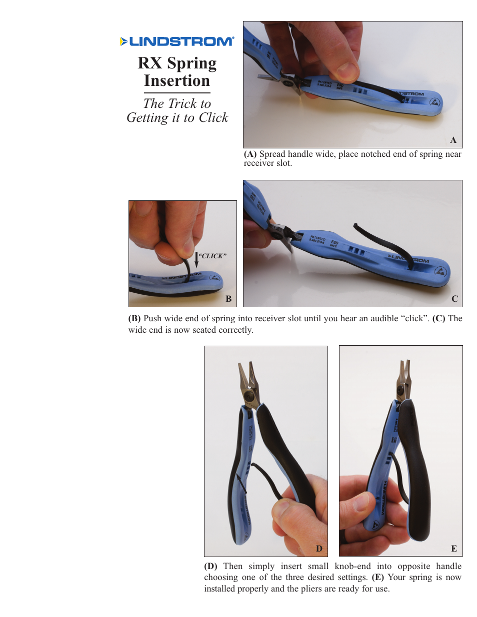 Eurotool Lindstrom RX Spring Insertion User Manual | 1 page